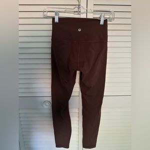 LULULEMON wunder train brown leggings size 4 25”